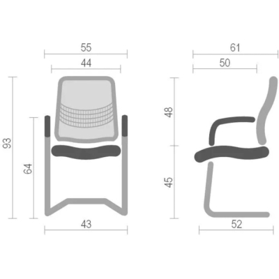Кресло конференционное АКЛАС Бруно mesh СН CF (Черный)