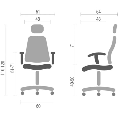 Кресло АКЛАС Таун Tilt (Серый/Черный)