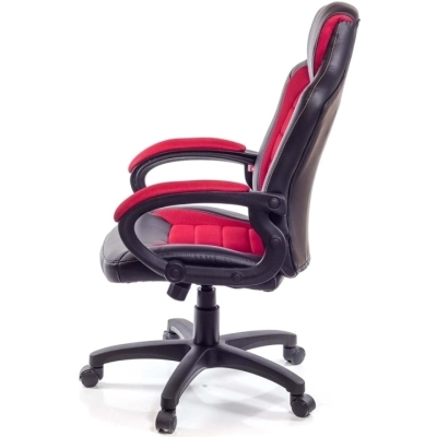 Кресло геймерское АКЛАС Астон PL TILT подростковое (Черный PU/Красный)