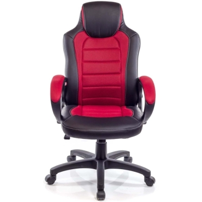 Кресло геймерское АКЛАС Астон PL TILT подростковое (Черный PU/Красный)