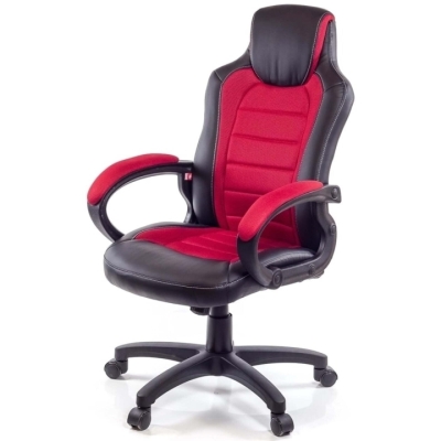 Кресло геймерское АКЛАС Астон PL TILT подростковое (Черный PU/Красный)