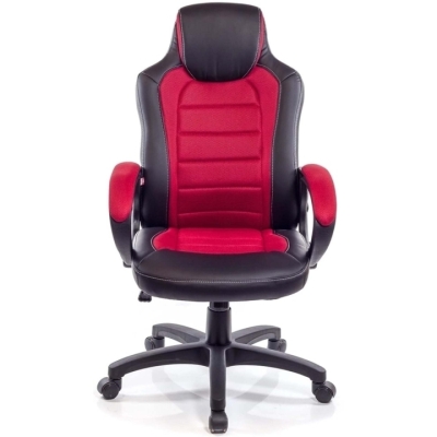 Кресло геймерское АКЛАС Астон PL TILT подростковое (Черный PU/Красный)