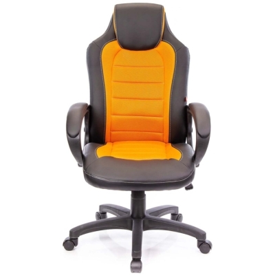 Кресло геймерское АКЛАС Астон PL TILT подростковое (Черный PU/Оранжевый)