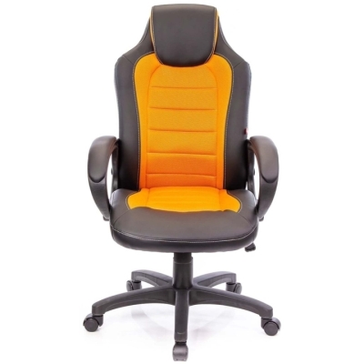 Кресло геймерское АКЛАС Астон PL TILT подростковое (Черный PU/Оранжевый)