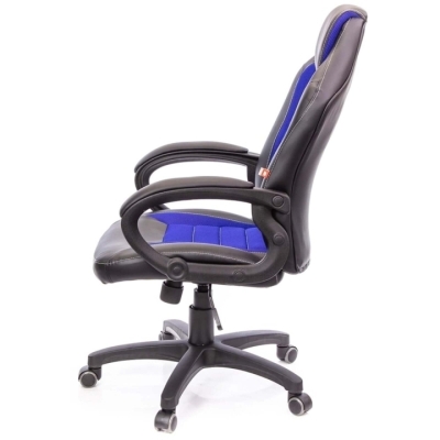 Кресло геймерское АКЛАС Астон PL TILT подростковое (Черный PU/Синий)