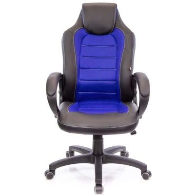 Кресло геймерское АКЛАС Астон PL TILT подростковое (Черный PU/Синий)