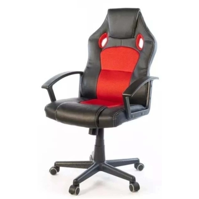 Крісло геймерське АКЛАС Анхель NEW PL TILT підліткове (Чорний PU/Червоний)