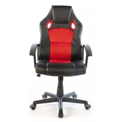 Кресло геймерское АКЛАС Анхель NEW PL TILT подростковое (Черный PU/Красный)