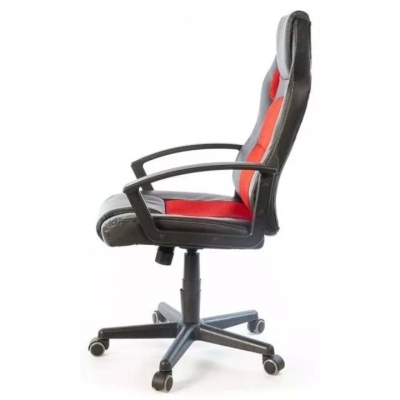 Кресло геймерское АКЛАС Анхель NEW PL TILT подростковое (Черный PU/Красный)