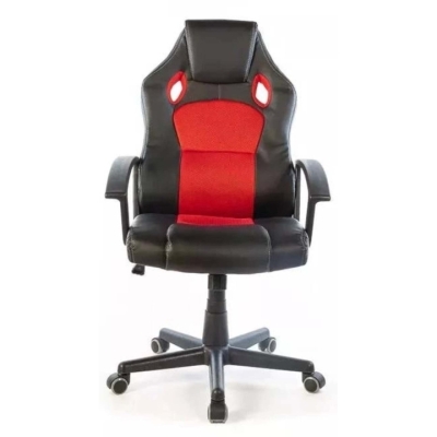 Кресло геймерское АКЛАС Анхель NEW PL TILT подростковое (Черный PU/Красный)