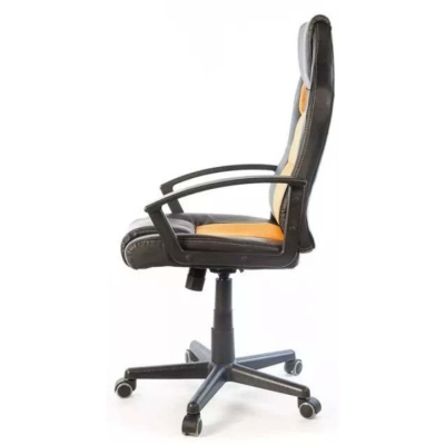 Кресло геймерское АКЛАС Анхель NEW PL TILT подростковое (Черный PU/Оранжевый)