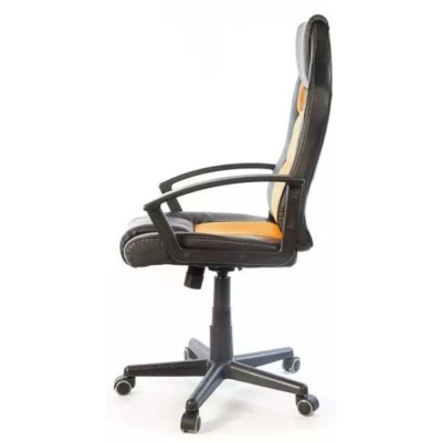 Кресло геймерское АКЛАС Анхель NEW PL TILT подростковое (Черный PU/Оранжевый)