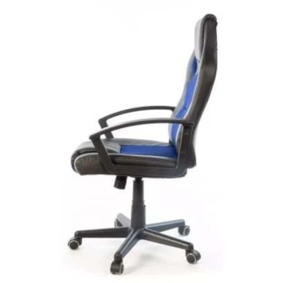 Кресло геймерское АКЛАС Анхель NEW PL TILT подростковое (Черный PU/Синий)