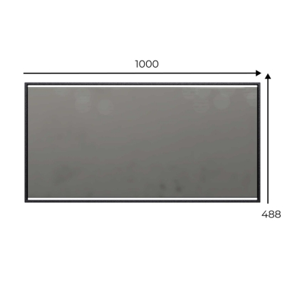 Зеркало Art in Head Ascet 1000x500x20 Черный металический каркас (AS01010000030)