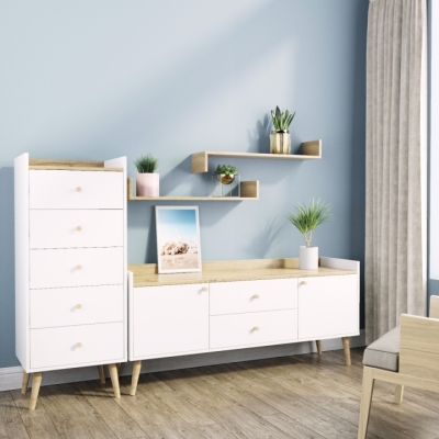 Полка книжная (комплект 2 в 1) Art in Head Asgard 820x120x200 Дуб крафт золотой (AG05120000000)