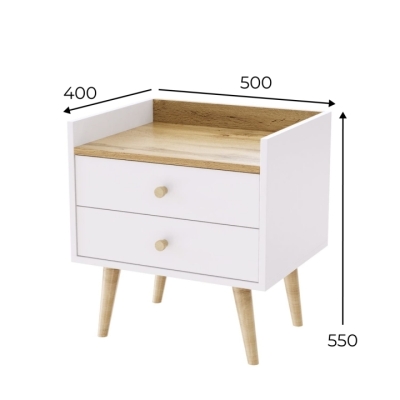 Тумба Art in Head 2 скандинавская Asgard 500x550x400 Белый бриллиант/Дуб крафт золотой (AG07011200000)