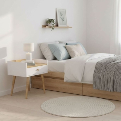 Тумба Art in Head 1 скандинавская Asgard 500x550x400 Белый бриллиант/Дуб крафт золотой (AG06011200000)