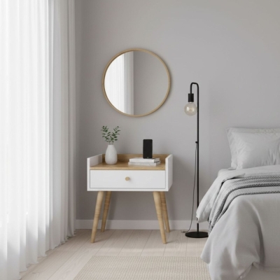 Тумба Art in Head 1 скандинавская Asgard 500x550x400 Белый бриллиант/Дуб крафт золотой (AG06011200000)