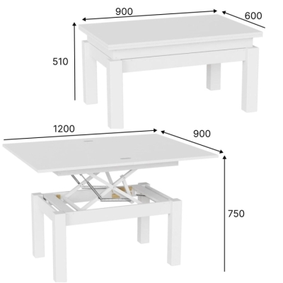 Стол-трансформер Art In Head B-Fly 900x510x600 Гикори Рокфорд светлый/Венге ноги (TB09060600230)