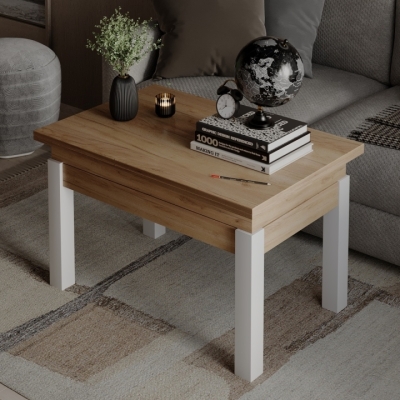 Стол-трансформер Art In Head B-Fly 900x510x600 Дуб крафт золотой/Белые ноги (TB09121200110)