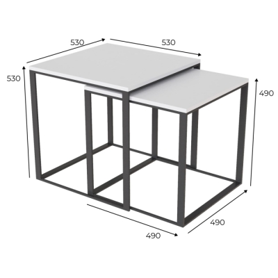 Стол журнальный Art in Head 2 в 1 Ascet 530x530x530 Белый бриллиант (AS14010000030)