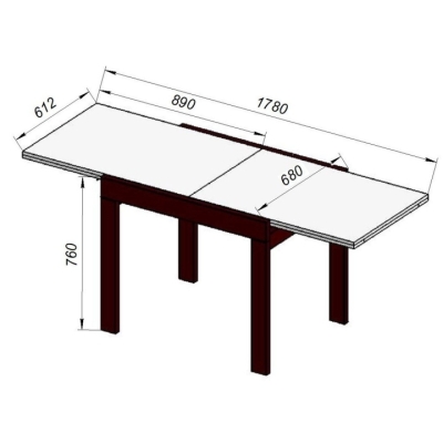 Стол-трансформер Art in Head Kors 680x760x890 Дуб сонома/Венге (TB17130000200)