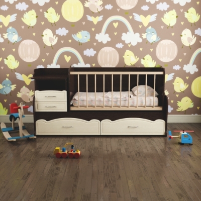 Кровать детская Art in Head Binky ДС043 (3 в 1) 1732x900x820 Венге и Гикори Рокфорд светлый (ДСП) + решётка б/п (110211110)