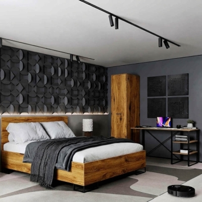 Кровать Art in Head 1,6 Ascet 1670x1000x2060 Дуб Барокко янтарный (AS09080000030)