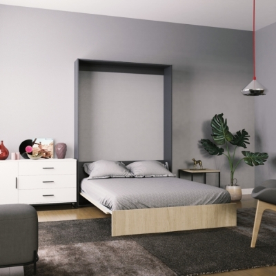 Кровать-трансформер Art in Head Mitra 1,4 1508x2154x2120 К - Антрацит / Ф - Дуб сонома (SM01021300000)