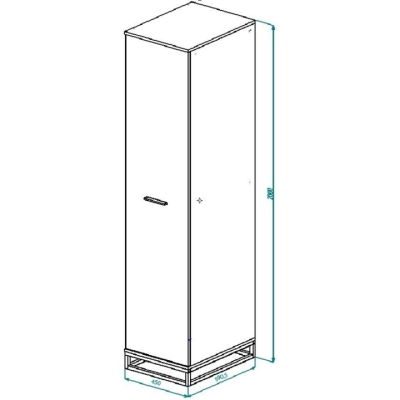 Пенал Art in Head Asсet 450x2000x590 Дуб Барокко (AS10080000030)