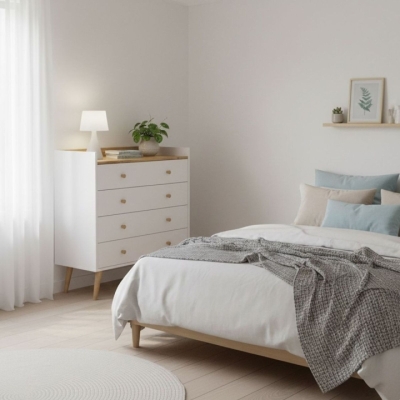 Комод Art in Head 4 скандинавский Asgard 820x955x400 Белый бриллиант/Дуб крафт золотой (AG03011200000)