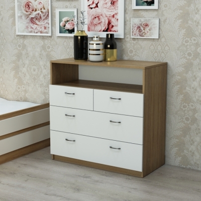 Комод К-1 (600x480x850) Дуб Сонома/Белый Гамма стиль