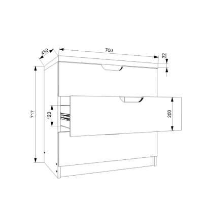 Комод FLASHNIKA Smile 3/700 (700мм x 450мм x 717мм)