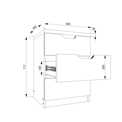 Комод FLASHNIKA Smile 3/500 (500мм x 450мм x 717мм)