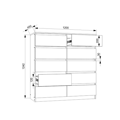 Комод FLASHNIKA Fantasy 10/1200 (1200мм x 450мм x 1242мм)