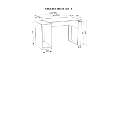 Стіл для офісу FLASHNIKA Еко - 5 (1182мм x 600мм x 750мм)