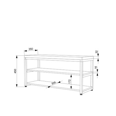 Передпокій Лофт FLASHNIKA ПЛ-9 (900мм x 350мм x 450мм)