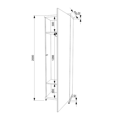 Передпокій Лофт FLASHNIKA ПЛ-16 (600мм x 450мм x 2000мм)