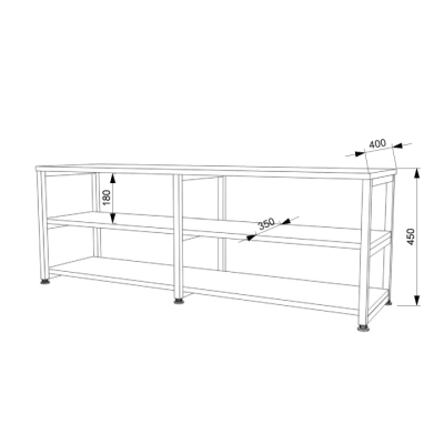 Тумба ТВ ЛОФТ FLASHNIKA ТВЛ-1 (1300мм x 400мм x 450мм)