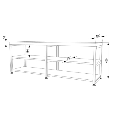 Тумба ТВ ЛОФТ FLASHNIKA ТВЛ-2 (1000мм x 400мм x 450мм)