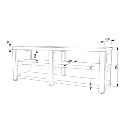 Тумба ТВ ЛОФТ FLASHNIKA ТВЛ-3 (1500мм x 400мм x 450мм)