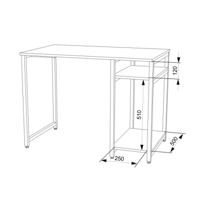 Стіл комп'ютерний ЛОФТ FLASHNIKA СКЛ-1 (1300мм x 550мм x 750мм)
