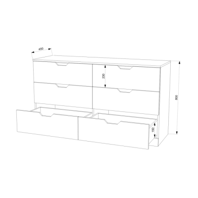 Комод FLASHNIKA 18 (ДСП) (1400мм x 450мм x 733мм)
