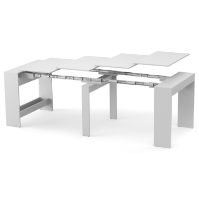 Обеденный раздвижной стол для кухни Неман ПИТОН Лайт Белый