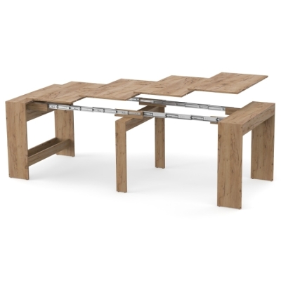 Обеденный раздвижной стол для кухни Неман ПИТОН Лайт Дуб крафт золотой