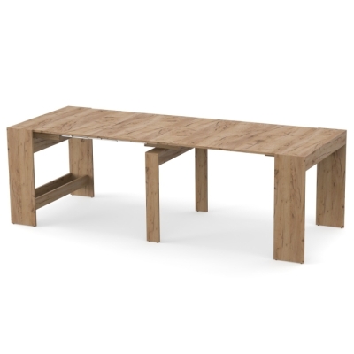 Обеденный раздвижной стол для кухни Неман ПИТОН Лайт Дуб крафт золотой