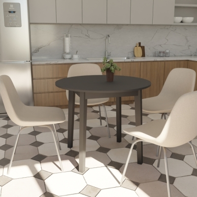 Обеденный круглый стол Неман РОНДО МДФ Черный