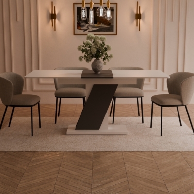 Стол раздвижной Неман ТЭЧ Белый/Графит