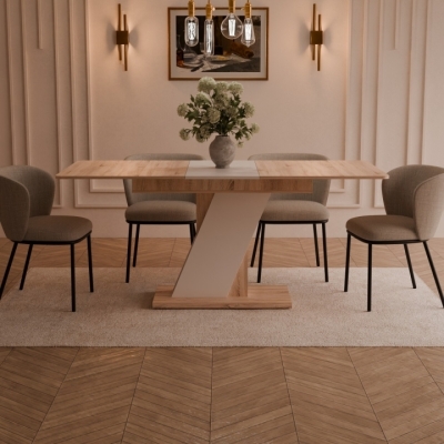 Стол раздвижной Неман ТЭЧ Дуб сонома/Белый