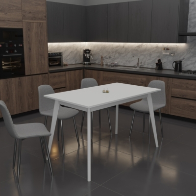 Купить Стол обеденный Неман БОН 1380х780 ДСП Белый/Белый. Фото 3